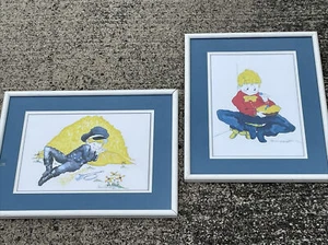 Set 2 Wall Art LITTLE BOY BLUE Jack Horner Mother Goose Nursery Rhyme ❤️blt39j4 - Picture 1 of 9