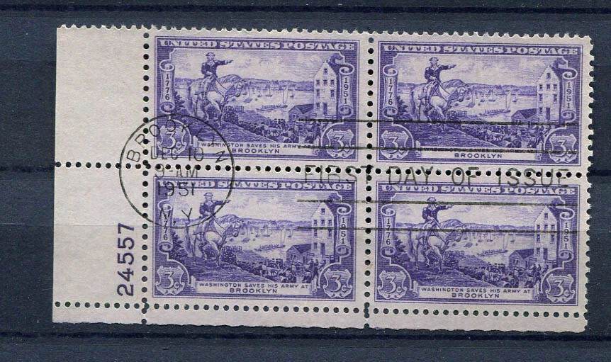 USA : Scott # 1005 - Plate Block # 24850 - used - Image 1 of 1
