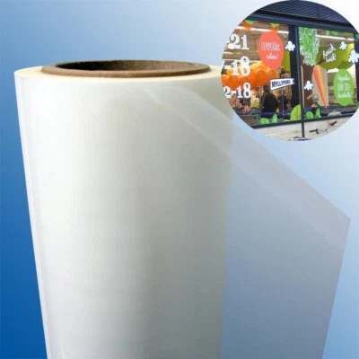 Película de impresión adhesiva gráfica de ventana transparente estática 40"x100' para impresora eco-solvente Foto 1 de 4