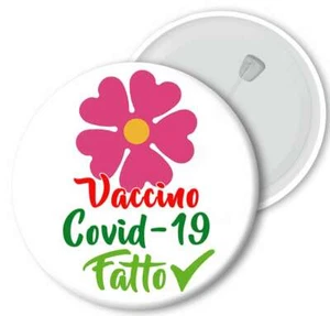 Spilla Pins 5.8 cm X Dottori Oss medico Infermieri fIore vaccino fatto - Bild 1 von 1