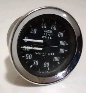 Smiths GD 1301/00 Dual Oil Pressure and Water Temperature Gauge - Classic Car - Picture 1 of 15
