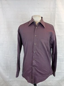 Ermenegildo Zegna Men's Burgundy Subtle Stripe Cotton Dress Shirt 16 - 41 $295 - Picture 1 of 10