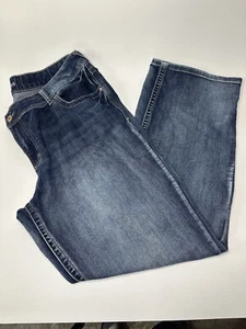 Maurices Women Straight Jeans Plus 22W Dark Wash Denim Blue Faded Look - Picture 1 of 5
