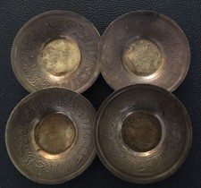 4x Untersetzer - Dekoteller - Glasuntersetzer - Unterteller / Material: Messing