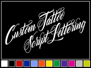 12" CUSTOM SCRIPT TATTOO STYLE Vinyl Lettering Decal Name Sticker Window Laptop - Picture 1 of 1