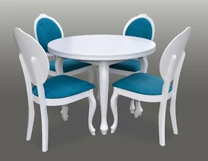 Esstisch + 4 Stühle Esszimmer Set Essgruppe Klassischer Tisch 5tlg Set Stuhl neu - Bild 1 von 5