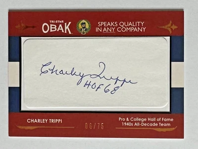 Charley Trippi 2011 TRI-STAR Obak Cut Signatures Bronze AUTO AUTOGRAPH #'d /75 - Image 1 of 2