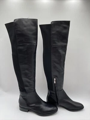 Botas Sam Edelman Pam para mujer con cremallera acanaladas tejidas por encima de la rodilla negras talla 8M/38 Foto 1 de 4