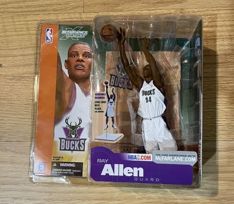 2002 McFarlane Toys Ray Allen NBA Series 2 Milwaukee Bucks Action Figure New Cover