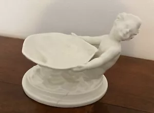Royal Worcester weiß aus China Vintage Art Deco Antik Meerjungfrau Salt Bowl - Bild 1 von 6
