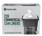 45 - 50 Gallon Commercial Trash Can Liner Light Duty Garbage Bin Bags 220 Ct New