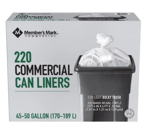 45 - 50 Gallon Commercial Trash Can Liner Light Duty Garbage Bin Bags 220 Ct New - Picture 1 of 2