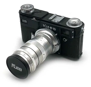 Seltene Contax Kopie KIEV 2 SCHWARZ Arsenal 35mm RF Kamera mit Jupiter-11 4/135 Objektiv - Bild 1 von 4