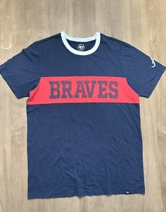 Camiseta Atlanta Braves Nueva Marca MLB '47 Manga Corta Logo Rojo Azul Para Hombre Mediana - Imagen 1 de 6