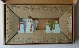 The Pampered Chef Christmas Snowman Dots Divided Platter New In Box - Picture 1 of 8