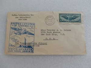 First Day Trans-Atlantic Clipper Mail Cover May 20, 1939 Marseilles-New York - Picture 1 of 5