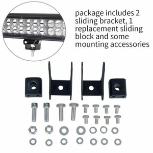 Universal Brackets Mounting Base Bracket LED Light Bar Slide Mount Bracket Pair - Picture 1 of 7