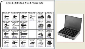 Metric Body Bolts, U-Nuts & Flange Nuts Assortment in Small Metal Locking Tray - Picture 1 of 5