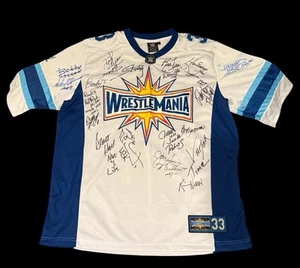 Wrestlemania Wwe 33 Jersey 18 HOF Autographs Hbk Booker T Sting Flair Vader - Picture 1 of 10