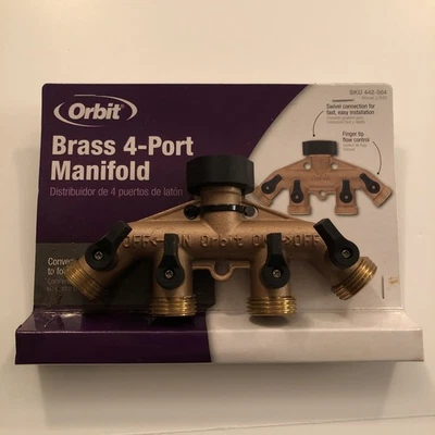 Colector de 4 puertos de latón orbital genuino modelo # 27930 SKU 442-564. Nuevo Foto 1 de 4