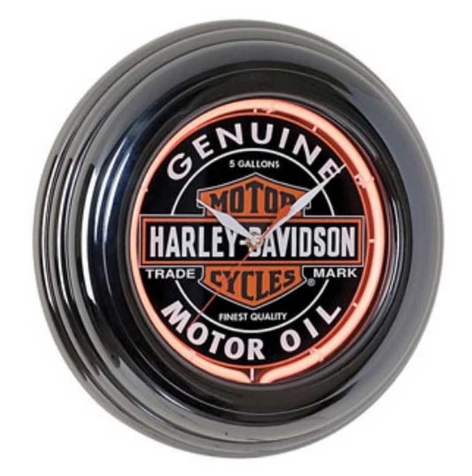Harley-Davidson Reloj Neón Naranja Lata Aceite Genuino HDL-16617 Foto 1 de 1