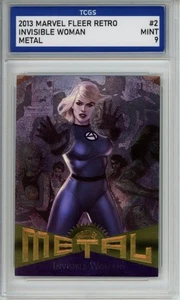 2013 MARVEL FLEER RETRO METAL #2 INVISIBLE WOMAN TCGS MINT 9 - Picture 1 of 2