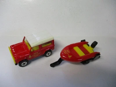 Matchbox Thailand Superfast Land Rover 90 & Inflatable- Red Valley Camp, loose - Image 1 of 2