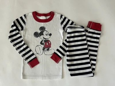 Hannah Andersson Disney Mickey Mouse Organic Pajamas Set Size 8 130 Black Stripe - Image 1 of 4