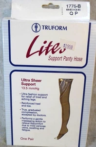 Women's Truform Compression Ultra-Sheer Support Pantyhose Beige Size QP NEW - Picture 1 of 2