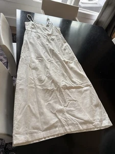 Abercrombie &fitch Maxikleid Gr. M mit eckigem Ausschnitt und Taschen. Farbe Elfenbein - Bild 1 von 6