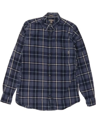 EDDIE BAUER Mens Slim Fit Shirt Large Navy Blue Check Cotton AT13 - Image 1 of 3