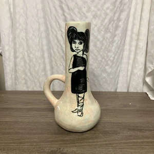Vintage sehr seltene Rena Paradis Vase mit Griff signiert Tucson AZ Native Girl 9,5" MCM - Bild 1 von 15