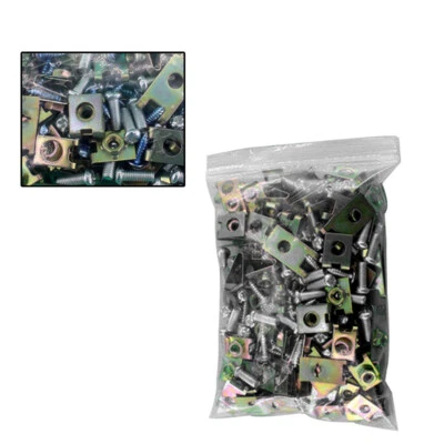 100Pcs Car Body Door Panel Fastener Fixed Screw U Type Gasket Fender Metal Clips - Image 1 of 4