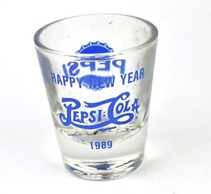 Pepsi Cola USA Glas Stamper Stamperl Schnapsglas shot glass Happy New Year 1989 