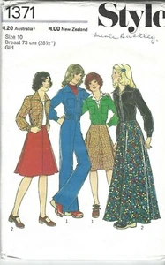 Style Sewing Pattern 1371, Vintage Jacket, Skirt, Trousers, Girls' Size 10 Uncut - Picture 1 of 2