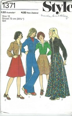 Style Sewing Pattern 1371, Vintage Jacket, Skirt, Trousers, Girls' Size 10 Uncut - Image 1 of 2