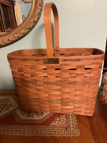 Vintage LONGABERGER 1987 Edition J.W. Bread & Milk Basket * Made in U.S.A Cover