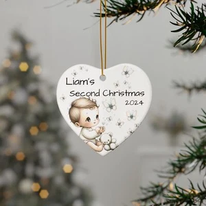 Primeros adornos de Navidad - Elegantes recuerdos de cerámica - 4 formas, regalo de vacaciones - Imagen 1 de 13