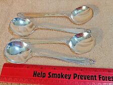 INTERNATIONAL NICKEL SILVER  PLATED PRELUDE 4 SOUP GUMBO SPOONS 7"    D