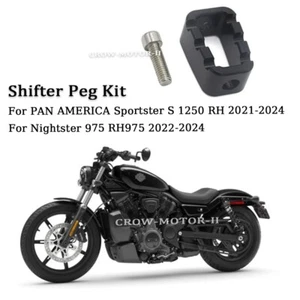 Black 80GRIT Shifter Peg Foot Pegs For Harley Nightster 975 Special RH975S 2024 - Picture 1 of 7