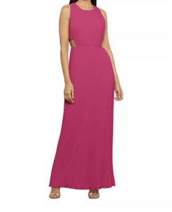 Bcbgmaxazria Raven Pleated Cutout Back Gown Beetroot Size 8 - Picture 1 of 3