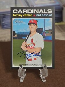 2020 Topps Heritage Tommy Edman Blue Ink On Card Auto St. Louis Cardinals