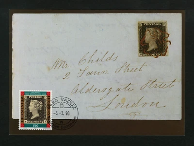 Liechtenstein 1990 FDC Postcard sc 926 Stamp Penny Black Cover / Stamp Juilee - Image 1 of 2