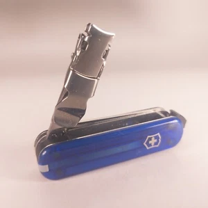 Victorinox Nail Clip 580 Swiss Army Knife Transparent Blue 65mm - Picture 1 of 5
