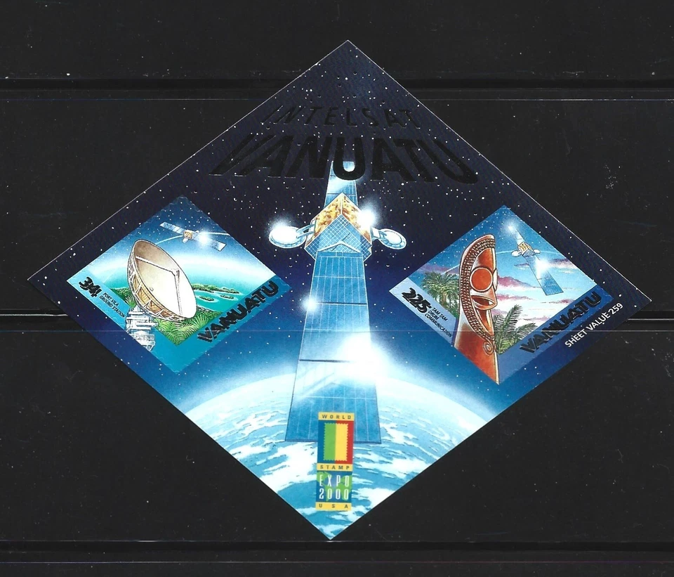 Vanuatu, 2000, Intelsat Vanuatu, Minishoja S/Adh., MNH Foto 1 de 1
