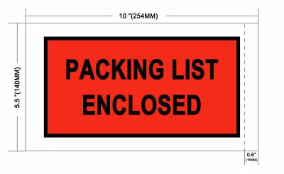 Packing List Enclosed Envelopes 5.5" x 10" Full Face Adhesive Back - 400 Count - Image 1 of 3