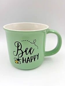 Large Coffee Mug BEE HAPPY Green. Signature. 17 Ounces. New. - Picture 1 of 1