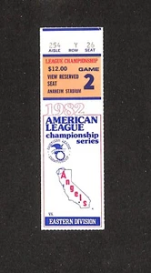 GAME 2, LCS 1982 MILWAUKEE BREWERS @ CALIFORNIA ANGELS TICKET STUB - Picture 1 of 2