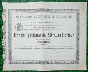 U.S.A. - Wisconsin-Hill Californie Siège à Paris - Mines d'Or Française de 1897 - Picture 1 of 1