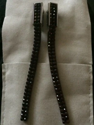 Brincos vintage de gota de cristal borgonha Daniel Swarovski - Imagem 1 de 4